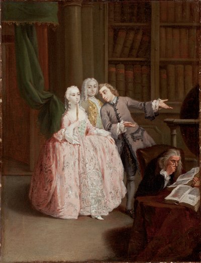 Besuch in einer Bibliothek von Pietro Longhi